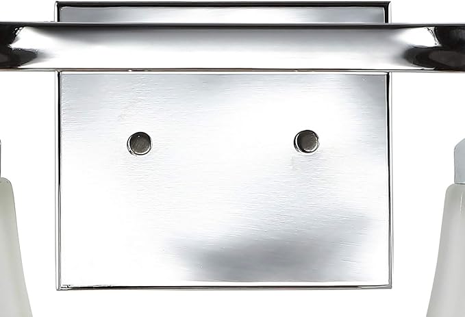 JONATHAN Y 33" Chrome Modern Cottage LED Vanity Light Wall Sconce, Farmhouse Wall Lamp for Bathroom Mirror Kitchen, White Glass Shade, LED Bulb Included (JYL7525B)