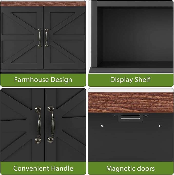 Bathroom Wall Cabinet with Barn Doors, Wall Mounted Bathroom Storage Cabinet, Farmhouse Style, Adjustable Shelf, Wall Mounted Medicine Cabinets, 23.6 x 7.9 x 23.9 Inches