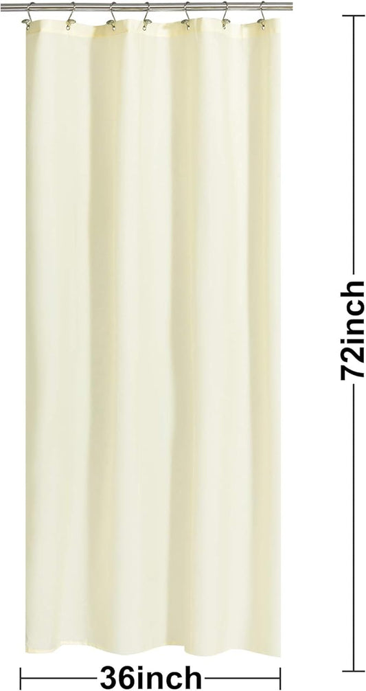 N&Y HOME Fabric Shower Curtain or Liner 36 x 72 Inches Bath Stall Size with 2 Bottom Magnets, Hotel Quality, Washable, Water Repellent, Sand