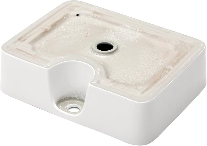 Mocoloo 19 Inch Rectangle Vessel Sink with Faucet Hole 19"x15" White Ceramic Countertop Bathroom Vanity Sink Basin Above Counter Porcelain Lavatory Sink