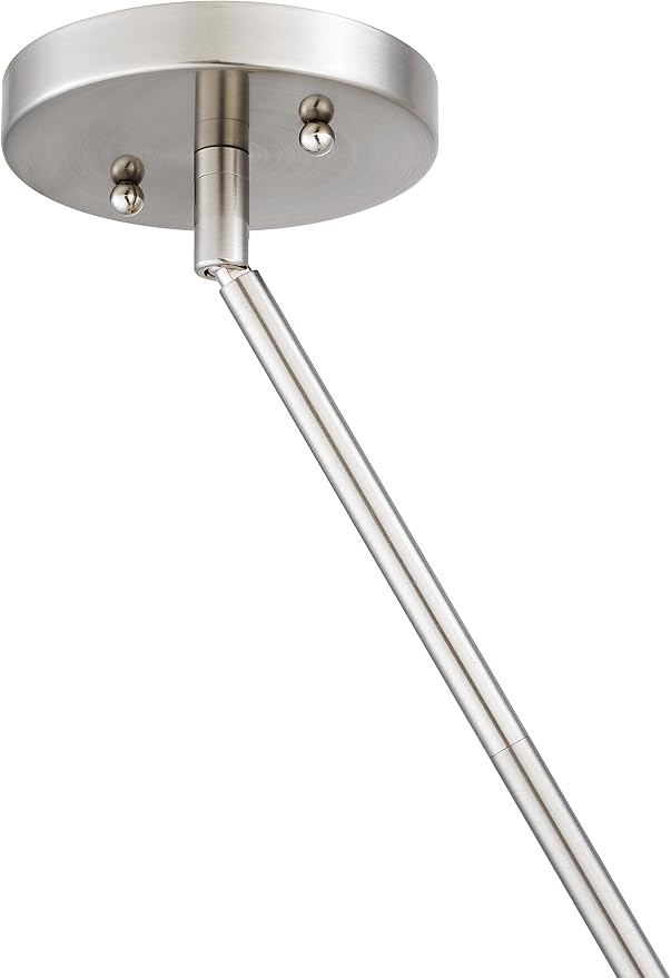 Nox Modern Farmhouse 1-Light Pendant Ceiling Light with White Glass Shade in Brushed Nickel Finish for Kitchen Island, Hallway, Entryway, Passway, Dining Room, Bedroom, Living Room