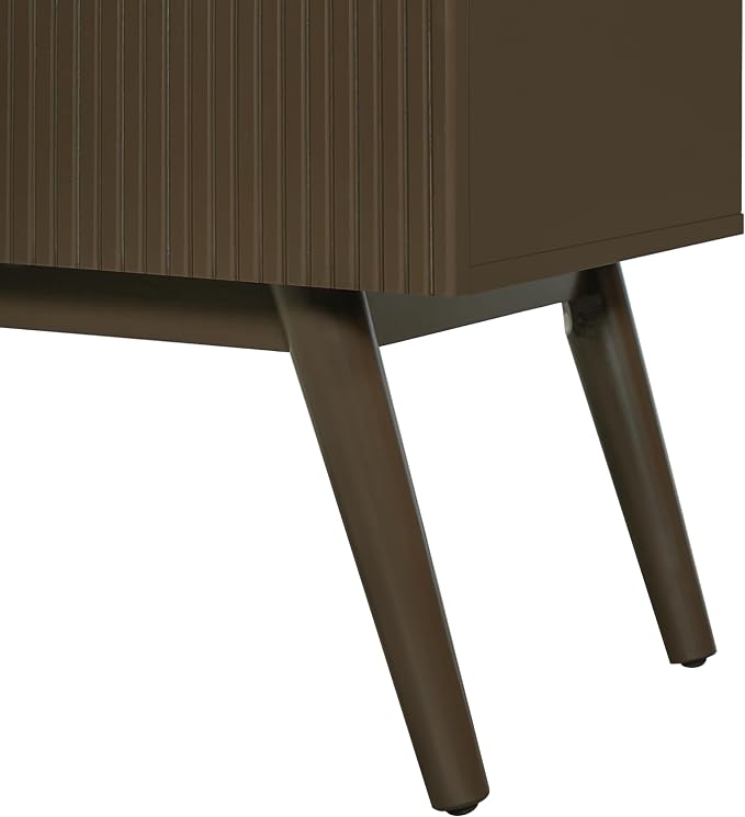 36 Inch Luxury Striped Dark Brown Vanity with Premium Ceramic Sink, Modern Bathroom Storage Cabinet with Soft-Close Dual-Door Storage, Freestanding Sink Vanity for Space Saving (Dark Brown, 36")