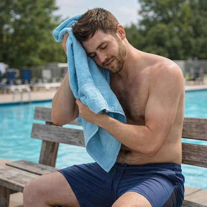 ZUPERIA 6-Pack Bath Towels - 30" x 60" - 100% Cotton Large Bath Towels - Soft & Absorbent for Bathroom, Pool, Gym, Spa, and Hotel Use (Multicolor)