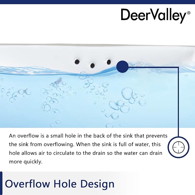 DeerValley DV-1U307 16" X 14" Rectangular Ceramic Bathroom Sink Undermount Bathroom Sink With Overflow Hole