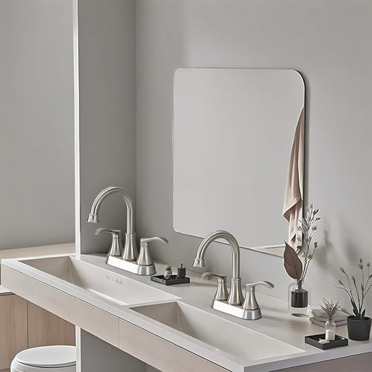 Brushed Nickel Bathroom Sink Faucets, 360° Swivel High-Arc Spout 2-Handle 4 Inch Centerset Lavatory Vanity Faucets Set for Bathroom Sink with Drain & Water Hoses, 2 Pack, VLSZST050L-2