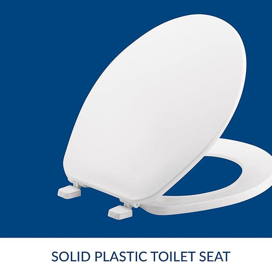 Bemis 70 Durable Plastic Toilet Seat, Round, White (Pack of 2)