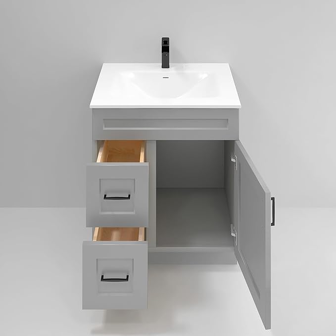 La Royal 30" Sink Base Bathroom Vanity with Drawer Light Grey Shaker Ready-to Assemble Cabinet