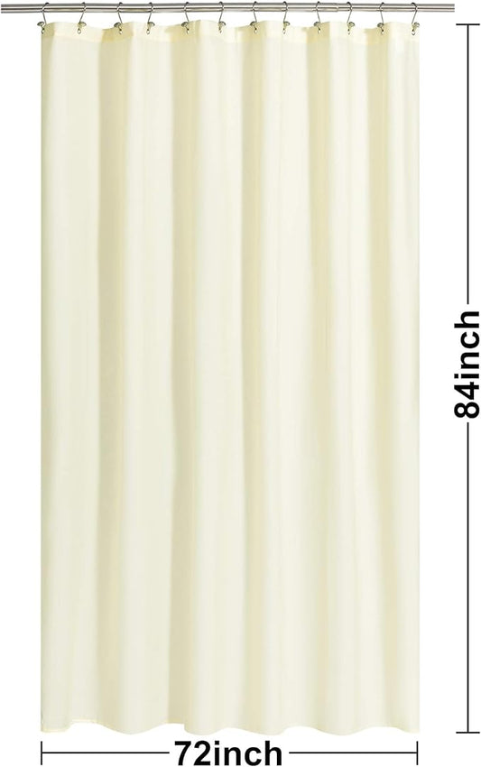 N&Y HOME Fabric Shower Curtain or Liner Extra Long 72 x 84 Inches - Hotel Quality, Machine Washable, Water Repellent - Sand, 72x84