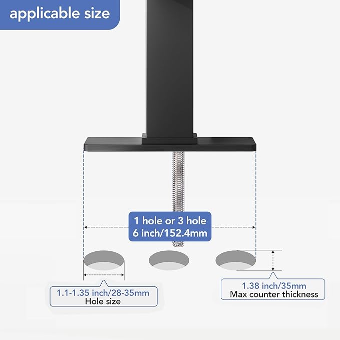 Phiestina 4 Inch Black Single Hole Bathroom Faucet Single Handle Vanity Faucet Matte Black Bathroom Faucet for Sink 1 Hole with Metal Drain with โDeck Plate, Overflow & Water Supply line, BF3530-MB