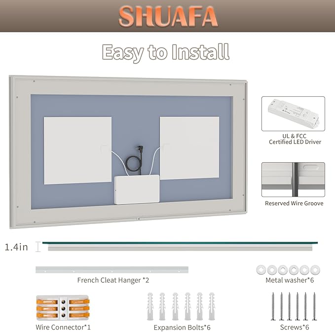 LED Mirror for Bathroom, 60x36 Inch Backlit + Front Lighted Bathroom Vanity Mirror with Lights for Wall, Double Light Strips, 3 Colors, Shatter-Proof, Anti-Fog and Brightness Memory | Bathroom Vanity Mirror with Lights for Wall, Double Light Strips, 3 ...