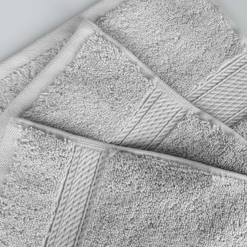 SUPERIOR Egyptian Cotton Pile Heavyweight Bath Sheet, 2 Piece Set, Silver