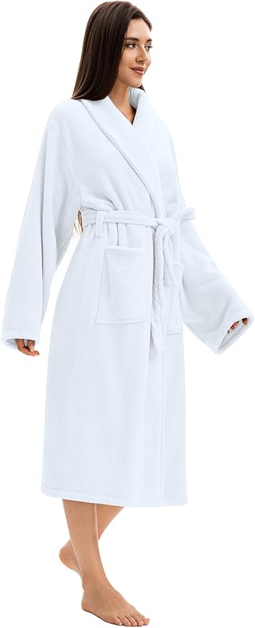 Soft Robe For Women,Warm Plush Bath Robes Female,Spa Towel After Shower Lightweight Long Bathrobe