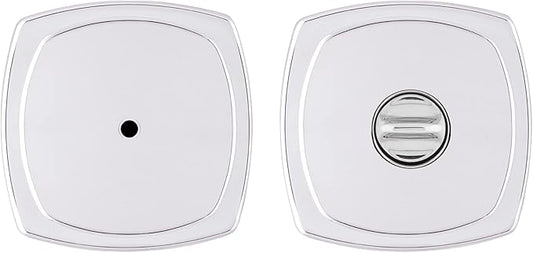Kwikset Arroyo Knob Interior Privacy Door Knob with Lock, Door Handle For Bathroom and Bedroom, Polished Chrome Keyless Turn Lock Doorknob