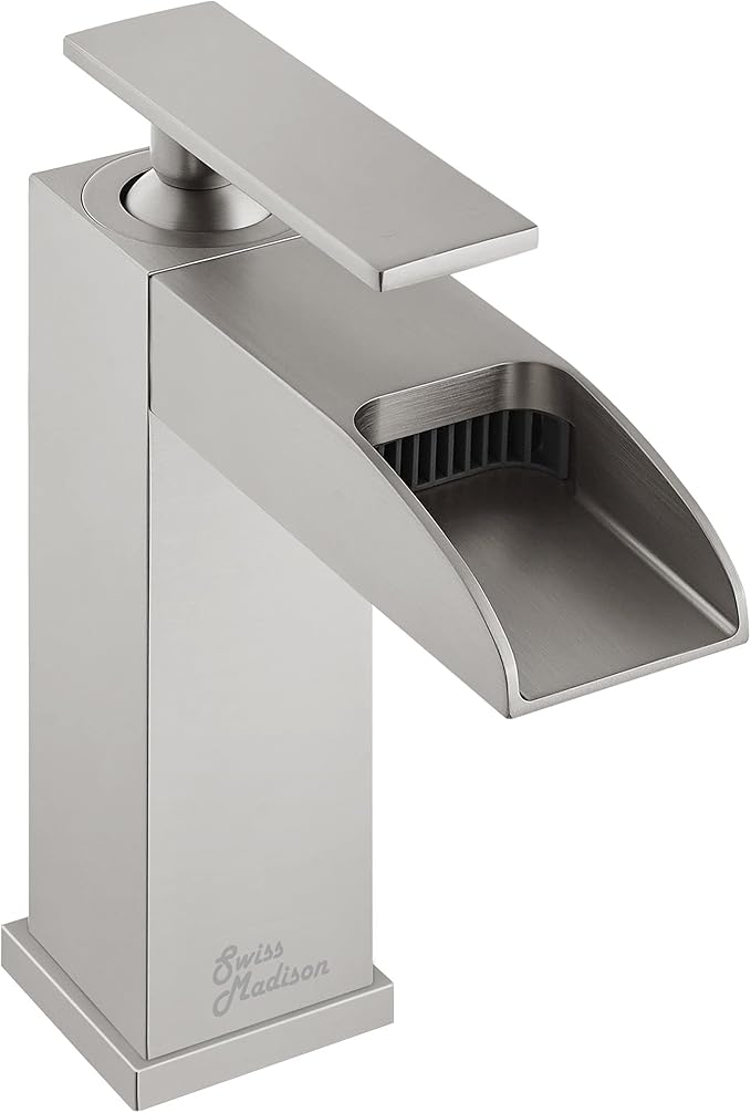 Concorde Single Hole, Single-Handle, Waterfall Bathroom Faucet in Brushed Nickel