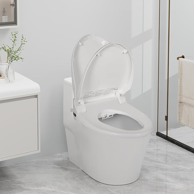 CCV Elongated Bidet Toilet Seat, Smart Heated Toilet Seat, Electric Bidet with Warm Water & Dryer, Feminine Wash, Self-Clean Stainless Steel Nozzle, Adjustable Water Pressure, Night Light