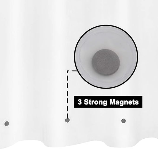 Barossa Design Frosted Stall Shower Curtain Liner with 3 Magnets - 36" x 72", Waterproof PEVA Shower Liner for Small Bathroom Stall, PVC Free, Metal Grommets - Frost, 36X72 (Pack of 2)