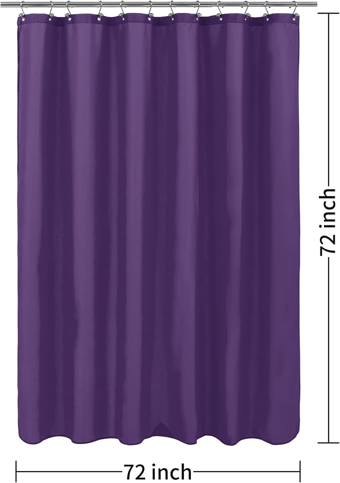 ALYVIA SPRING Waterproof Fabric Shower Curtain or Liner Royal Purple, 72x72 | 3 Magnets, Soft Cloth & Hotel Quality, Machine Washable, Light-Weight, Standard Size