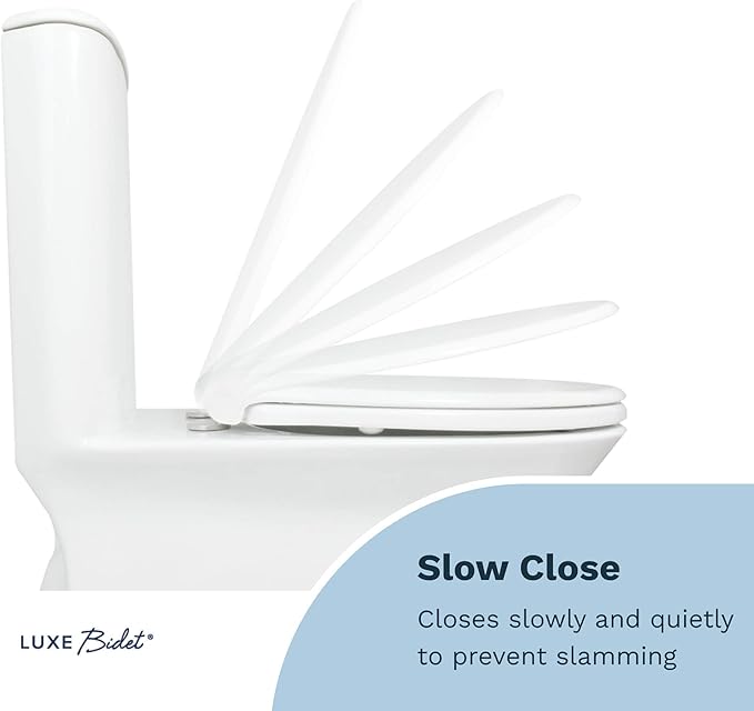 LUXE Bidet NEO 185 Blue and Elongated Toilet Seat Bundle