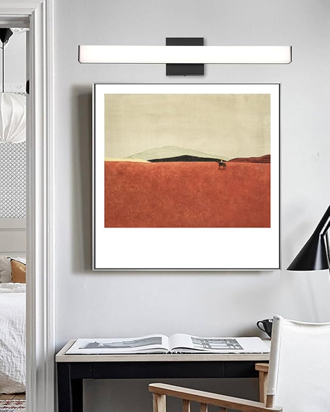 24" LED Square Vanity Light, 14W 4000K Dimmable, Brushed Nickel | Wall Bar Light, Rust & Moisture Resistant, Natural White light, Energy-saving, moisture-proof, Dresser Bathroom over Mirror