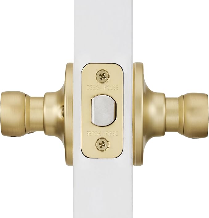 Design House Springdale Passage Door Lever, Satin Brass | Surface, Transitional, Brass, Hardware, 728899