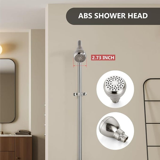 Tub Shower Conversion Kit with Riser and Shower Head, Brushed Nickel | 70-Inch SUS304 Shower Riser, 360° Swivel Head, Diverter Tub Spout, Wall Mount
