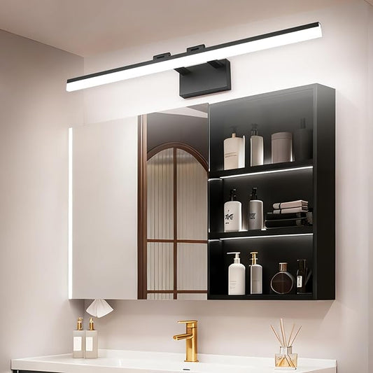 SOLFART Dimmable Matt Black Bathroom Vanity Light Light Fixtures for Bath 39.4 Inch 5 Color Temperature LED Light Above Mirror Bathroom Vanity Lights Over Mirror 5CCT