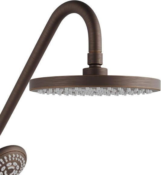 PULSE ShowerSpas Kauai III Oil-Rubbed Bronze Rain Shower Head with Handheld Spray - 1.8 GPM, 8" Showerhead, 5-Function HandShower, Adjustable Slide Bar - Shower Heads with Handheld Spray Combo