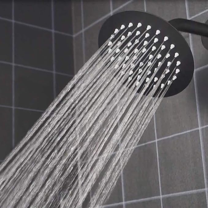 NearMoon Rain Shower Head, Ultra-Thin Design-Pressure Boosting, Awesome Some Experience, High Flow Stainless Steel Rainfall Head (6 Inch,Matte Black)