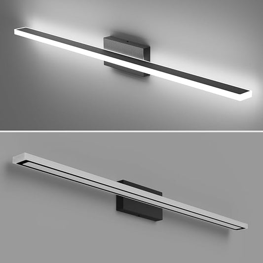 48inch Black LED Bathroom Vanity Light Bar 40W Modern Bath Light Fixture Over Mirror Vanity Light Cool White 6000K
