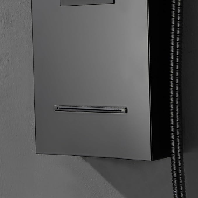 Homevacious Shower Panel Tower System,Stainless Steel Bathroom Stand Up Shower Kit,Wall-Mount Shower Panels with Rainfall Shower Head,4 Massage Body Jets,Tub Spout and Handheld Shower,Matte Black