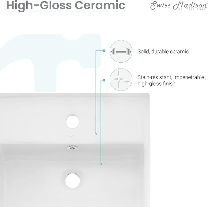 Swiss Madison SM-WS319 Claire Compact Ceramic Wall Hung Sink