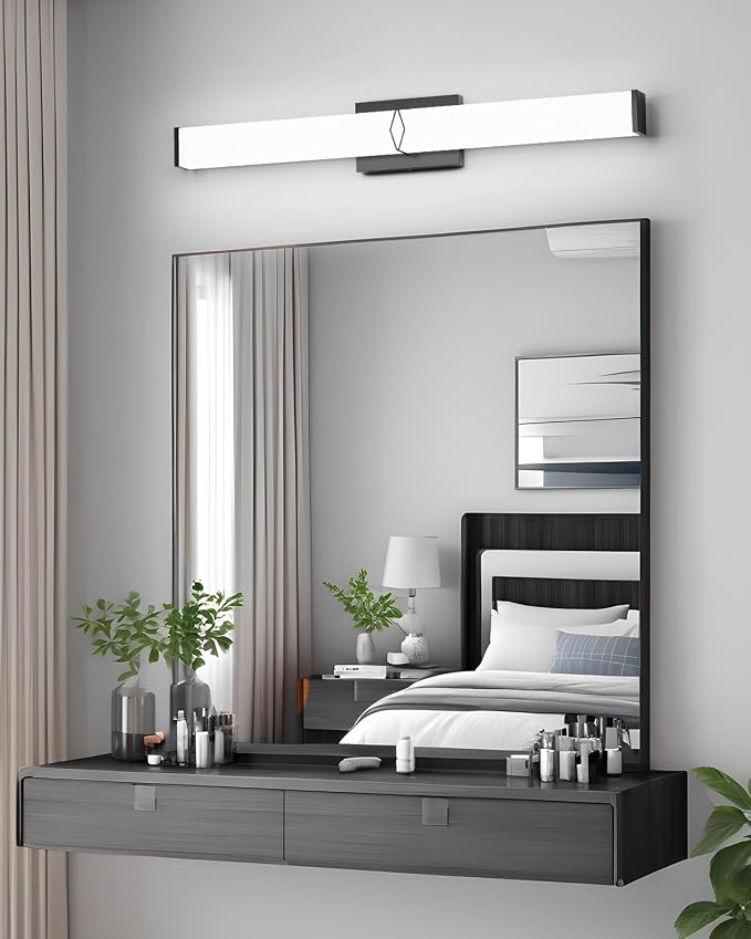 LED Bathroom Vanity Light,32inch Dimmable,32W 3600LM,5CCT,ETL,BK | Integrated LED Modern Bathroom Light Fixtures,Matte Black Vanity Lighting Fixture Over Mirror,Wall Lights,ETL Certified