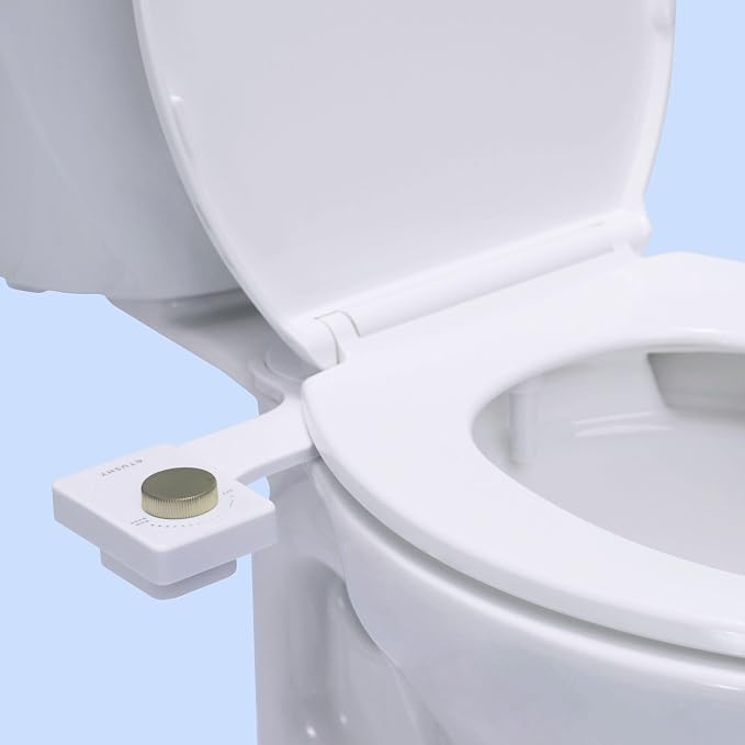 TUSHY Fresh Ultra-Slim Starter Bidet Attachment, Matte Brass | Non-Electric, Cool Water Rear Wash, Adjustable Pressure, Self-Cleaning, Fits Elongated and Round Toilets, 10 Minute Install