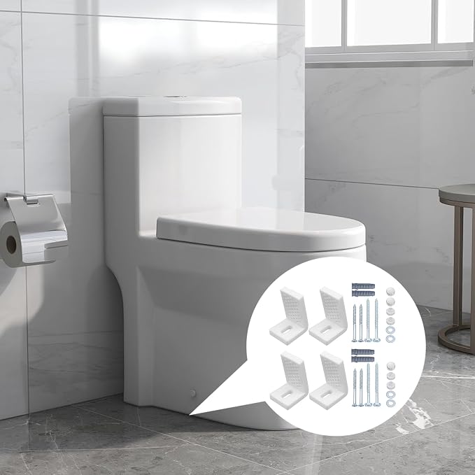 2 Set Toilet Seat Bolts, Large Size | Plastic L-Shaped Mounting Bracket with Screws, Toilet Seat Screws, Bathroom Replacement Parts Accessories