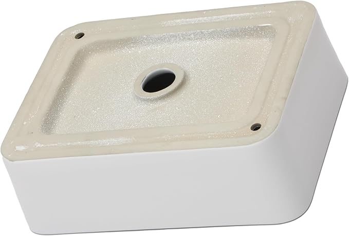 Sarlai Vessel Sink Rectangular - 16x 12 Inch White Bathroom Sink Above Counter Rectangle Modern Porcelain Ceramic Bathroom Vessel Vanity Sink Art Basin Glossy White