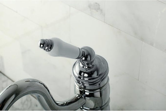 Kingston Brass KB1421PL Heritage Vessel Sink Faucet with Optional Cover Plate, Polished Chrome, 14.31 x 6 x 2.25