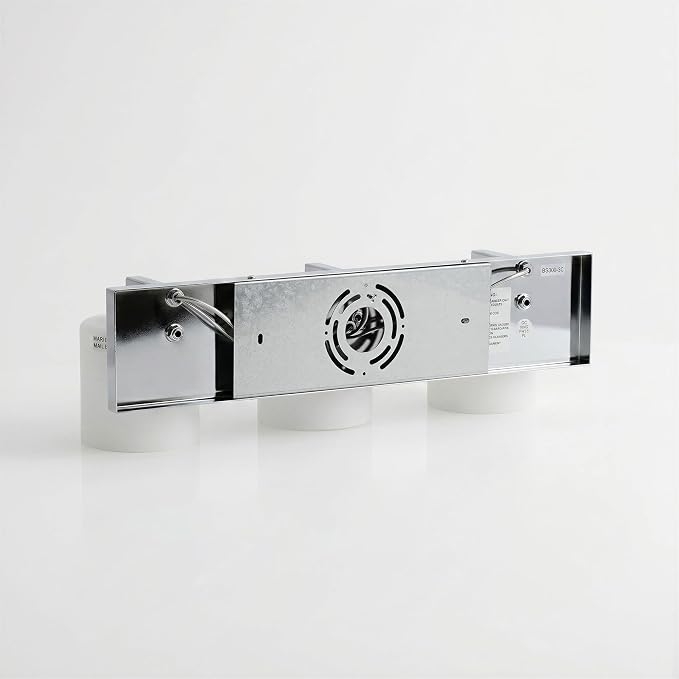 mirrea 3-Light Chromed Bathroom Vanity Light with White Glass Shades | Over Mirror,Wall Sconce,ETL listed,Bathroom Lighting Fixtures,Elegant Design,Milk White Glass Shade,Easy Installation