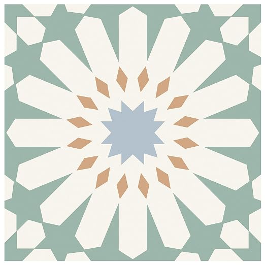 MORCART 20PCS 7.87" x 7.87" Peel and Stick Floor Tile,Aqua Mist Floral Look | Self-Adhesive DIY Vinyl Flooring, Removable and Waterproof Tile Sticker for Bathroom, Kitchen, Wall, Bedroom, Stairs