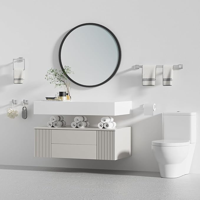15-Piece Brushed Nickel Bathroom Accessories Set 23.6 Inch Towel Bar Set. | SUS 304 Stainless Steel Bathroom Hardware Set Towel Racks for Bathroom, Robe Towel Hooks, Toilet Paper Holder Wall Mounted.