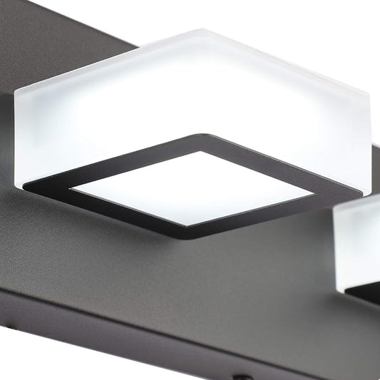 Ralbay LED Modern Black Vanity Lights 5 Lights Acrylic Matte Black Bathroom Vanity Lights Over Mirror
