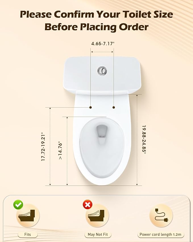 Heated Bidet Toilet Seat With Remote, Auto Open Lid, Elongated | Dryer, Four Cleaning Modes, Self-Cleaning Nozzle, Adjustable Angle & Pressure, Night Light, Eco, Silent Mode, Wider Seat