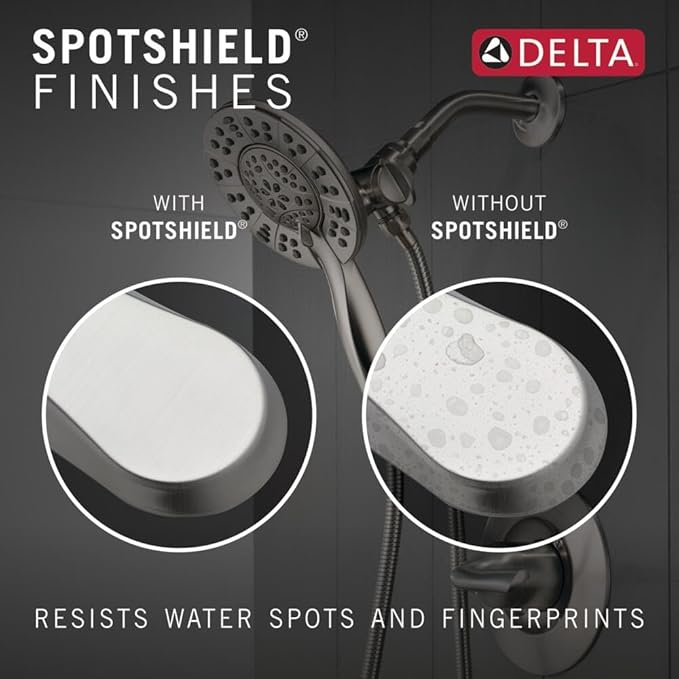 Delta Broadmoor Brushed Nickel Bathroom Faucet with Sprayer, 8 Inch 3 Hole Widespread Bathroom Sink Faucet with Pull Out Sprayer, Push-Pop Drain, SpotShield Stainless 35765LF-SPPD