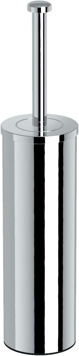 Gatco 1482 Latitude II Slender Toilet Brush and Holder, Satin Nickel, Freestanding Bathroom Toilet Brush Canister