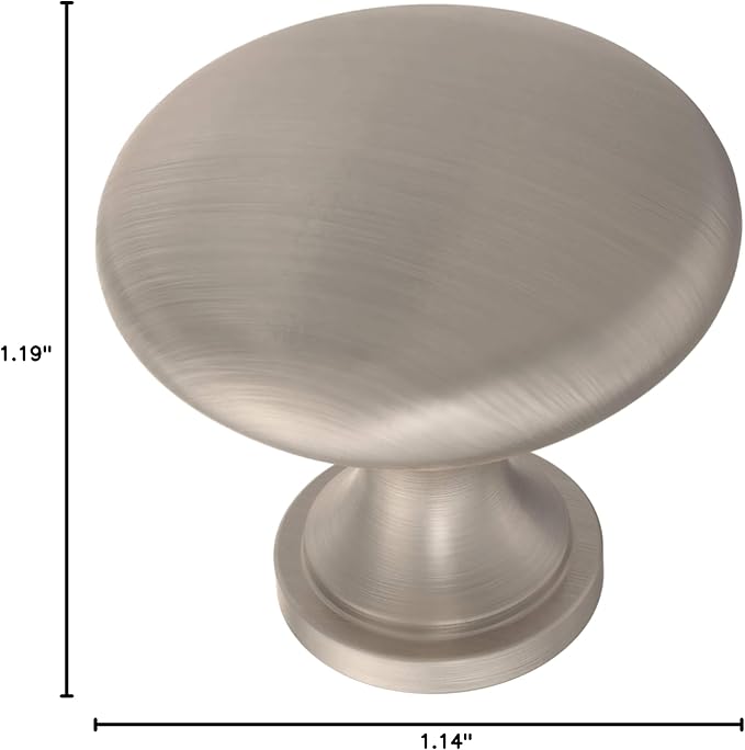 Franklin Brass (10-Pack) – Satin Nickel Cabinet Knobs for Dressers, Drawers, Kitchen Cabinet Door, Vanity, Furniture, Closet Knobs, 1-3/16 Inch Round | Mushroom