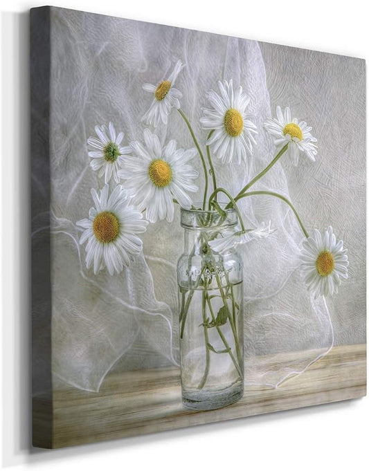 Renditions Gallery Daisies Wall Art, Premium Gallery Wrapped Canvas Decor, Ready to Hang, 10 in H x 10 in W, Made in America Print