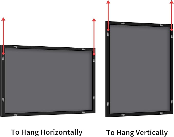 KOCUUY Bathroom Mirror, 24x40 Inch Black Mirror with Aluminum Metal Frame, Black Vanity Wall Mirror Modern Home Decor for Bathroom, Living Room, Farmhouse and Entryway, Hang Horizontal/Vertical