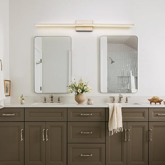 39.4 inch Brushed Nickel Bathroom Vanity Light Bar 5CCT Dimmable Bathroom Light Fixtures Over Mirror Modern LED Vanity Lighting Bath Light