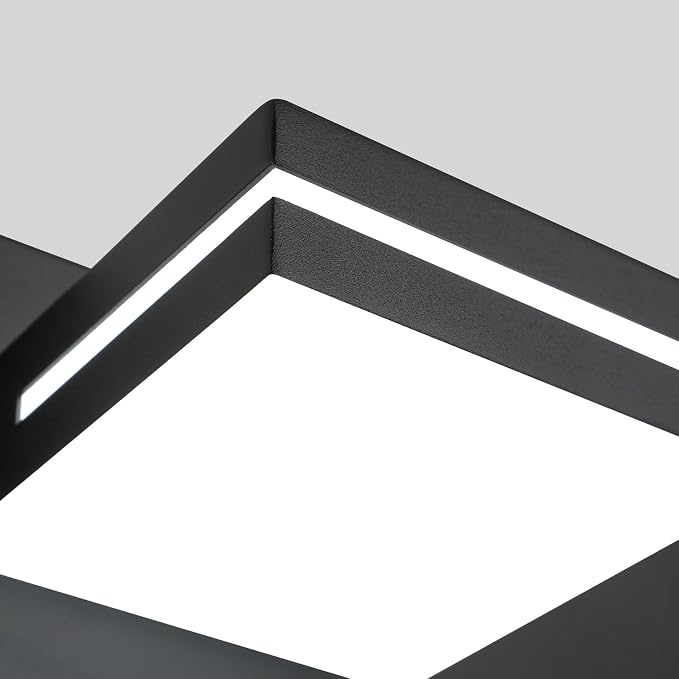 SineRise LED Modern Bathroom Vanity Light Fixtures, Modern Acrylic Bathroom Wall Lighting Fixtures Over Mirror, 2-Light, 15.5-Inch, Black, White