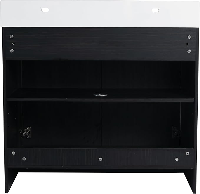 36 Inch Freestanding Bathroom Vanity,36" Bathroom Vanity with Sink,Modern Single Sink Bathroom Vanity Combo,Black Floor Stand Cabinet Set
