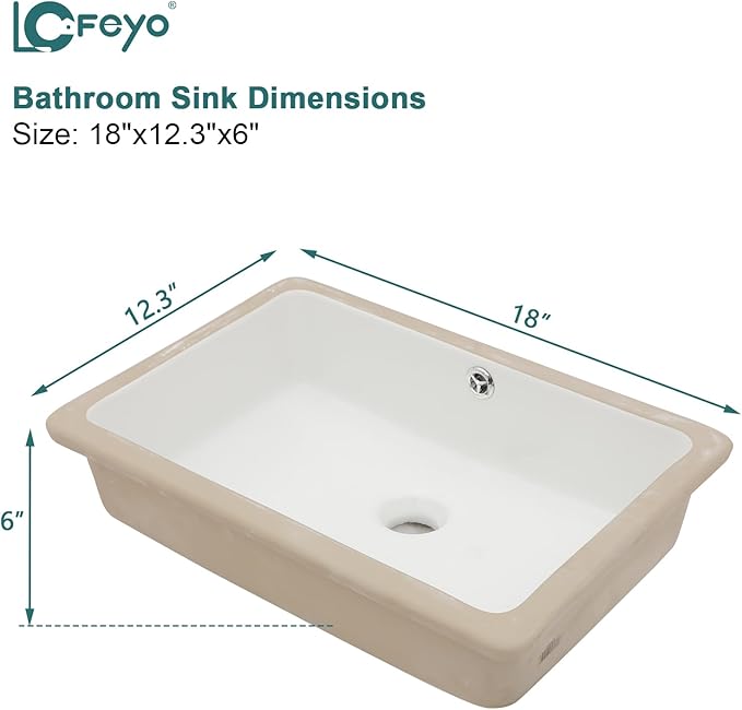Bathroom Vessel Sink 18" x 12" Rectangle Vessel Sink With Faucet And Drain Combo Bowl Sink Bathroom Vessel Sinks Countertop Rectangular White Farmhouse Lavatory Vanity Sink Basin